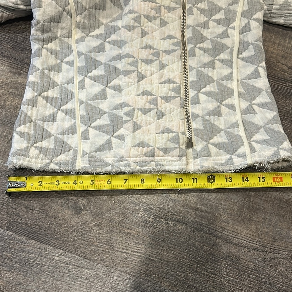 IRO Quilted Moto Jacket Otavia White/Gray Cotton-Blend SZ 36 - Picture 6 of 9
